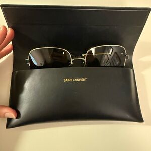 Saint Laurent Black Aviator Sunglasses